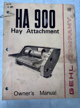 HA900 GEHL Hay Owners Manual