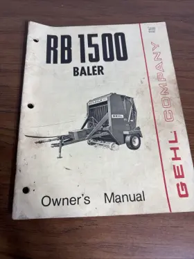 RB1500 GEHL Agriculture Baler Owners Manual