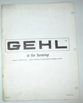 TR600 GEHL Tr Row Corn Manual Catalog Book #3