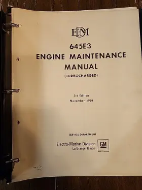 645E3 GENERAL MOTORS Engine Manual Electro Motive Turbo Gm #2