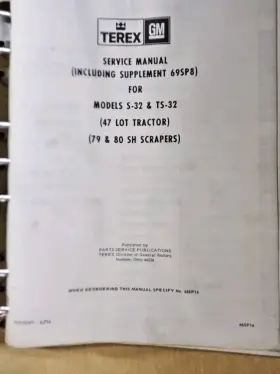 69SP8 GENERAL MOTORS Terex Scrapers Service Manual Supplement