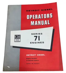 6SE-101 GENERAL MOTORS Detroit Diesel Engine Operators Manual