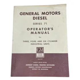 6SE-60 GENERAL MOTORS Diesel Operators Manual Book Gm