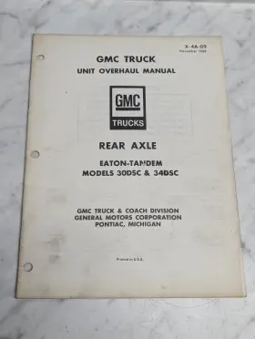 34DSC GENERAL MOTORS CORPORATION Gmc Rear Axle Eaton Tandem