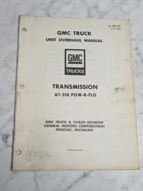 AT-218 GENERAL MOTORS CORPORATION Gmc Pow Flo Transmission
