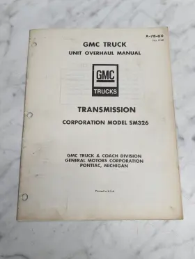 SM326 GENERAL MOTORS CORPORATION Gmc Transmission Unit Manual