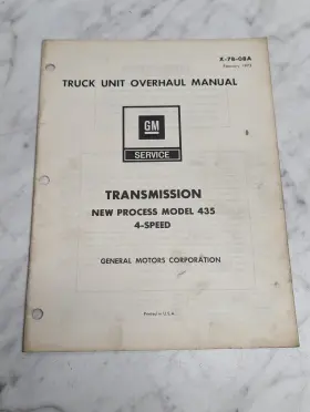 X-7B-08A GENERAL MOTORS CORPORATION Unit Manual Service