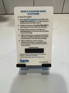 160674-CARD GENIE Lift Pro Awp Aerial Platform Course Access #2