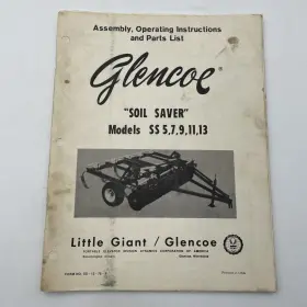 SS-12-78-F GLENCOE Soil Saver Plow Owners Manual