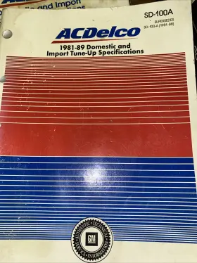 SD-100A GM Ac Delco Tune Up Specifications Manual