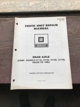 X-4A-06C GM General Unit Repair Manual Rear