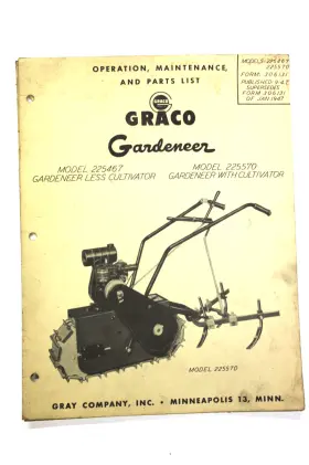 225570 GRACO Gardeneer Cultivator Operation Booklet