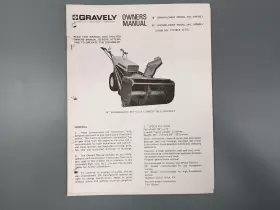 21139L2 GRAVELY Snowblower Owners Manual