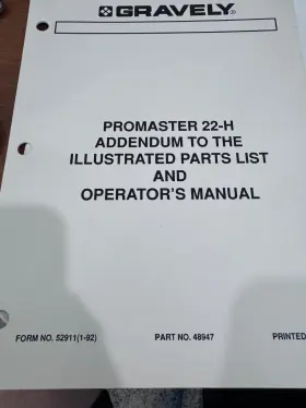 48497 GRAVELY Pro Master Addendum Ipl Operators Manual