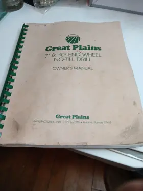 082M GREAT PLAINS End Wheel Till Drill Owners Manual
