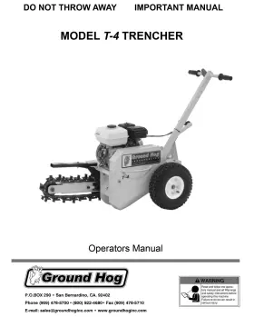 5533A GROUND HOG Trencher Operators Manual