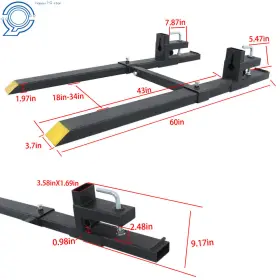 HP105879 HAPPY19STAR Pallet Forks Clamp Tractor #2