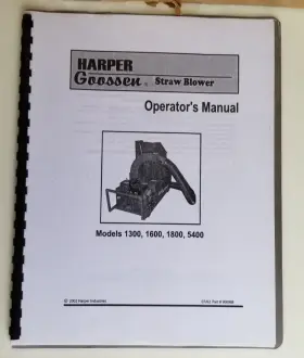 900088 HARPER GOOSSEN Straw Blower Operators Manual