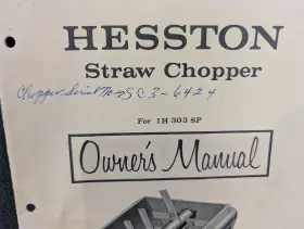 303S HESSTON Straw Chopper Owners Manual #3