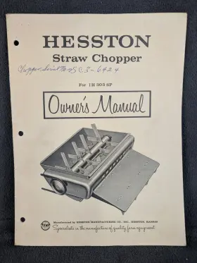 303S HESSTON Straw Chopper Owners Manual