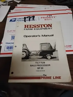 BP20 HESSTON Operators Manual Tilt Tub Bale Processor