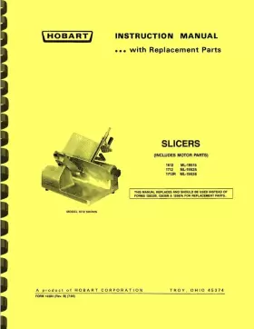 1712R HOBART Slicers Instruction Manual