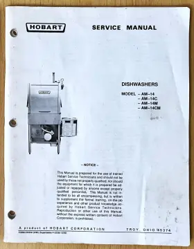 AM14CM HOBART Dishwasher Service Manual Schematics