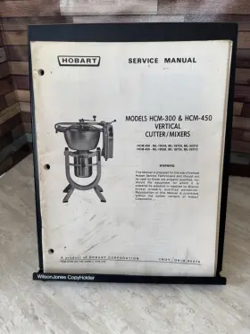 HCM-300 HOBART Vertical Cutter Mixers Service Manual