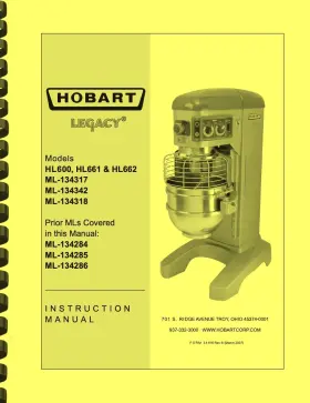 ML-1342 HOBART Mixer Instruction Manual Catalog