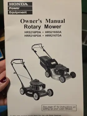 31VL0U00 HONDA Rotary Mower Owners Manual