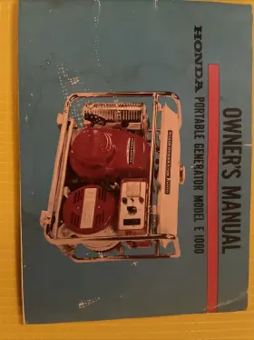 E1000 HONDA Generator Owners Operator Manual