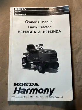 H2113GDA HONDA Harmony Hydro Gear Lawn Tractor Mower Owners
