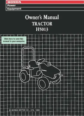 H5013 HONDA Tractor Owners Manual Cd Usb