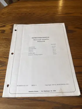 811-117 HONEYWELL Amplifier Electronik Instruction Manual