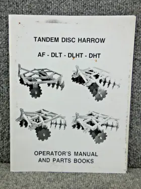 OM160-10G HOWSE Af Dlt Dlht Dht Tandem Disc Harrow Operators