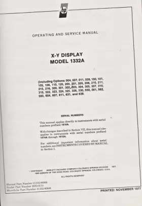 1332A HP Display Operating Service Manual November