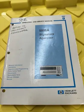 5006A HP Analyzer Operating Manual