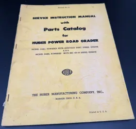 G-802 HUBER Road Grader Service Manual Catalog Construction