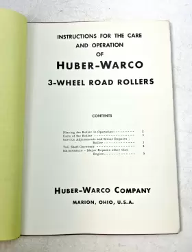 3058-C HUBER-WARCO COMPANY Road Rollers Instruction Book #3