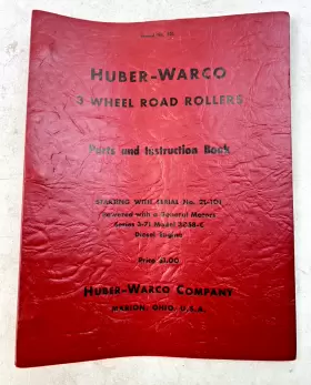 3058-C HUBER-WARCO COMPANY Road Rollers Instruction Book