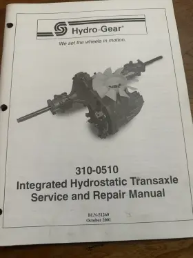 310-0510 HYDRO GEAR Integrated Hydrostatic Transaxle Service
