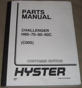 599018 HYSTER Forklift Lift Manual Book Catalog