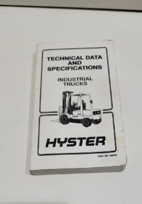 599869 HYSTER Forklift Technical Data Specifications Manual