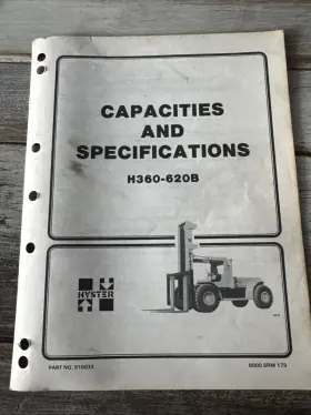 8000SRM173 HYSTER Forklift Specification Book Manual
