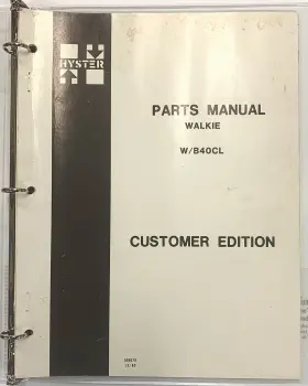 B40CL HYSTER Forklift Manual Walkie