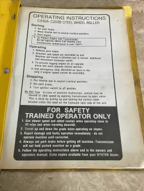 C340A HYSTER Compactor Service Manual #2