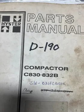 C832B HYSTER Compactor Roller Manual #2