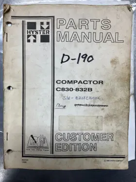 C832B HYSTER Compactor Roller Manual