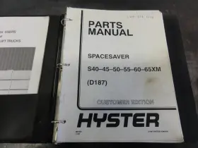 D187 HYSTER Spacesaver Forklift Manual
