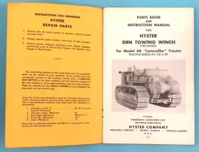 D89B HYSTER Towing Winch Instruction Manual Book Catalog #2